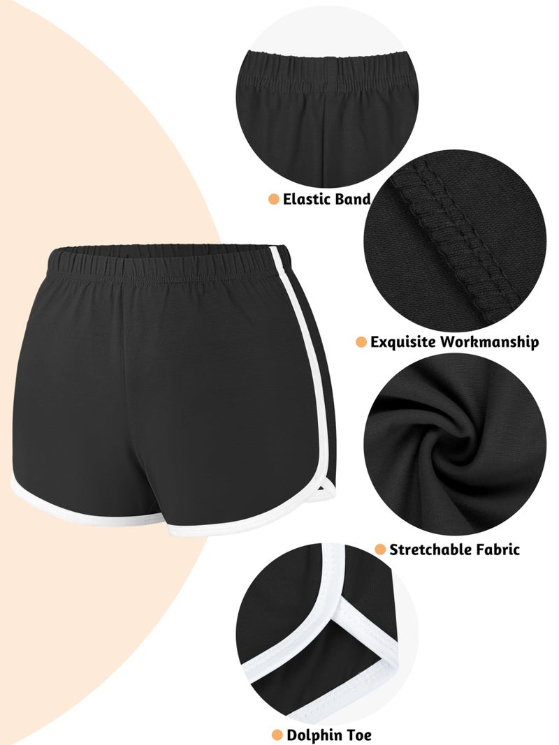 URATOT 4 Pack Yoga Short Pants Cotton Sports Shorts Gym Dance Lounge Shorts Dolphin Running Athletic Shorts for Women - Image 2